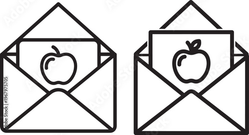 Envelope silhouette icon letter mail apple communication.