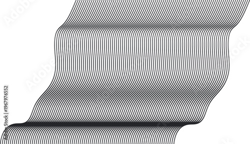 Wavy striped tape or surface in falling mode