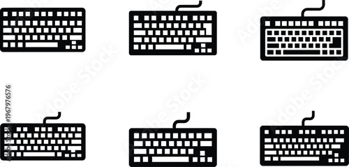 Computer keyboard hardware peripheral icon collection