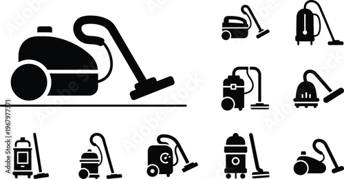 Collection of vacuum cleaner appliance icons