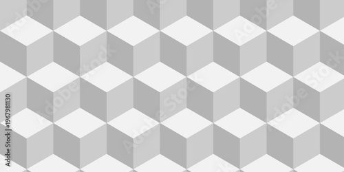 Minimal wall decoration square white cubic square shape backdrop texture. cube geometric wall and floor vector diamond hexagon triangle wallpaper background.