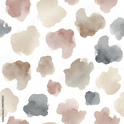 Seamless Watercolor Cow Print Pattern