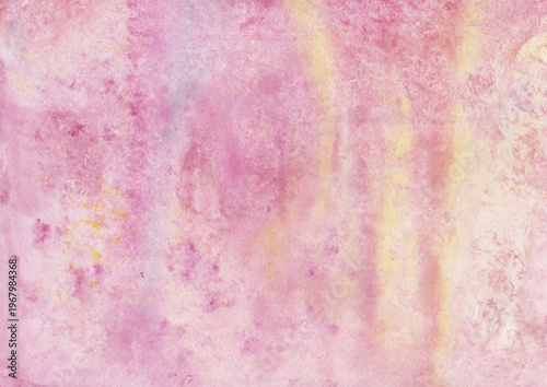 Soft pink and yellow hues blend in watercolor texture