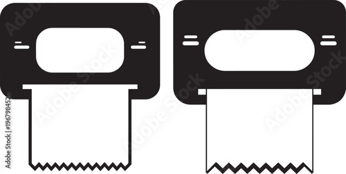 Toilet paper dispenser icons in black silhouette.