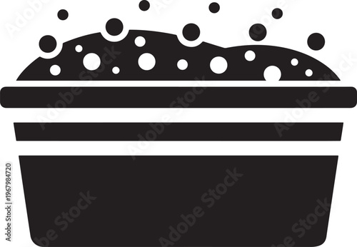 Wash basin silhouette icon on white background object.