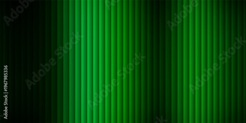 Dark green neon gradient ribbed glass. Vector ribbed glass texture background. Mesh gradient. acrylic ribbed bath surface. Reeded glass background semitransparent overlay. Bath wall window