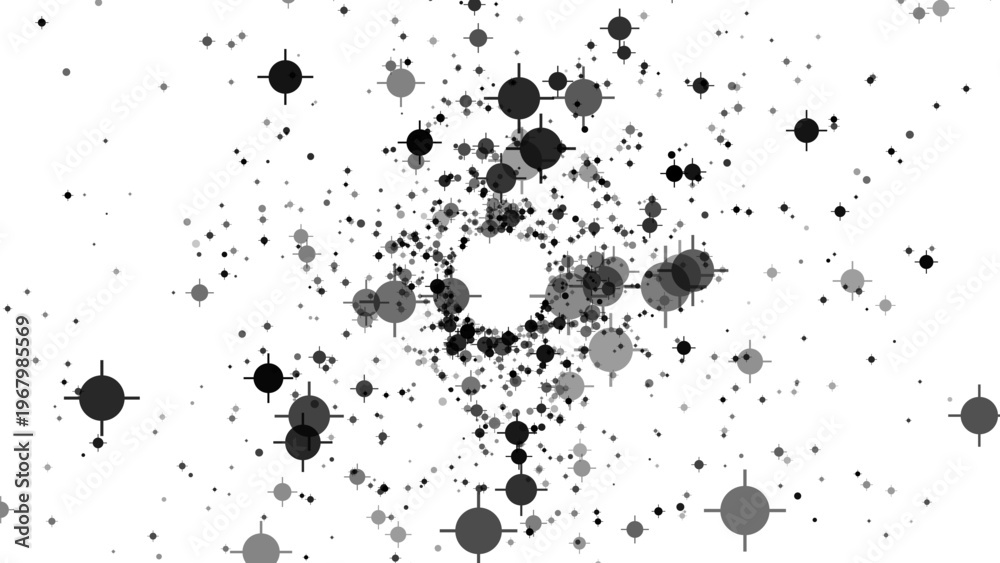 Fototapeta premium Abstract Molecular Structure Isolated on White Background
