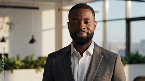 Confident professional man in a modern office environment