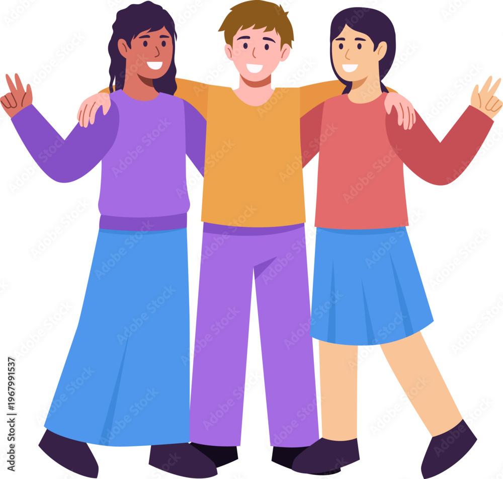 Fototapeta premium Friendship Character Illustration