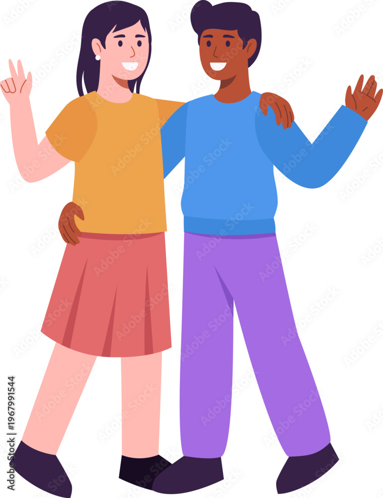 Fototapeta premium Friendship Character Illustration