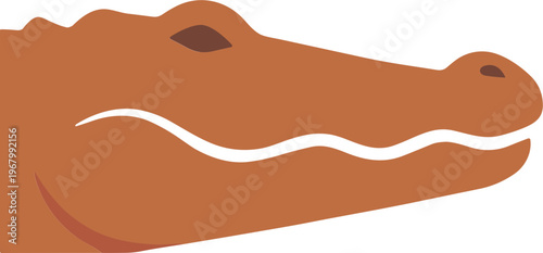 An illustration depicts a crocodile head emerging from water in a swamp.