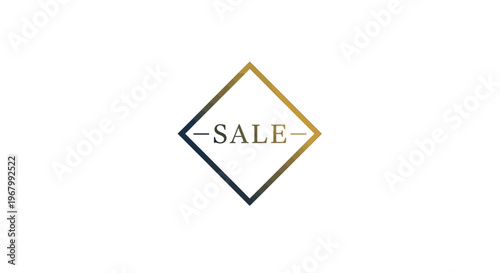 Golden sale discount sign logo.
