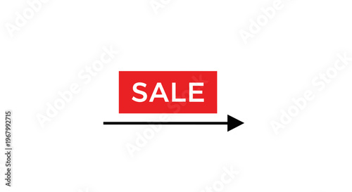 Sale discount arrow pointing right.