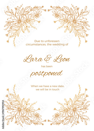 Elegant Wedding Invitation Card Template with Floral Design, Modern Luxury Wedding Invite, Printable Wedding Stationery