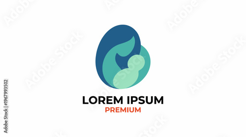 This image depicts an elegant logo design representing a premium brand, combining abstract shapes and soft colors for an eye-catching and sophisticated look.