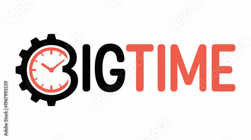 The 'Big Time' logo creatively integrates a clock symbol and typography to represent urgency, productivity, and time management for various sectors.