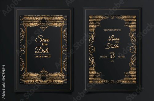 Elegant Wedding Invitation Card Template with Floral Design, Modern Luxury Wedding Invite, Printable Wedding Stationery