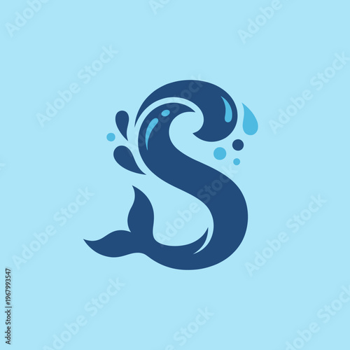 This image features a stylized letter S composed of waves and droplets, exuding an aquatic theme and vibrant energy that captivates and attracts the viewer's attention.