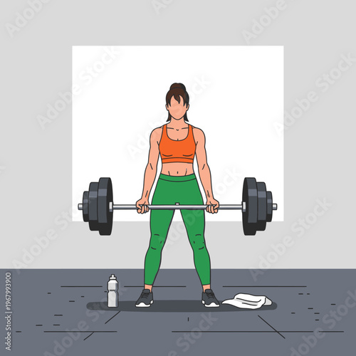Woman lifting heavy barbell in gym, fitness, strength training, workout, exercise