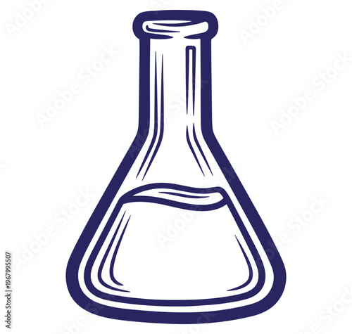 Simple outline drawing of a beaker for scientific research and chemical experiments