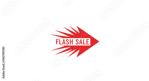 Flash sale arrow graphic design element.
