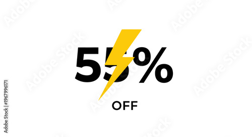 Discount offer with lightning bolt symbol.