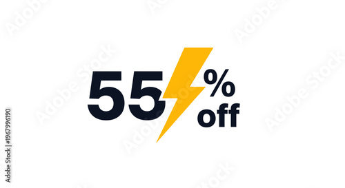Discount offer with lightning bolt symbol.