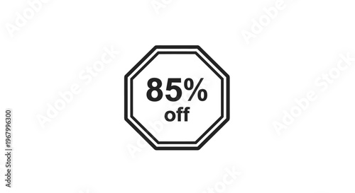 Discount label eighty-five percent off.