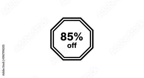 Discount label eighty-five percent off.