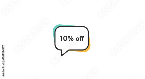 Discount speech bubble with text.