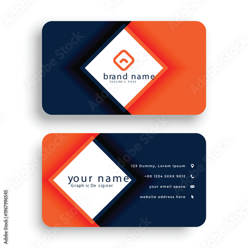 Modern Business Card Template with Clean Minimal Design, Professional Corporate Identity Card, Print Ready Visiting Card