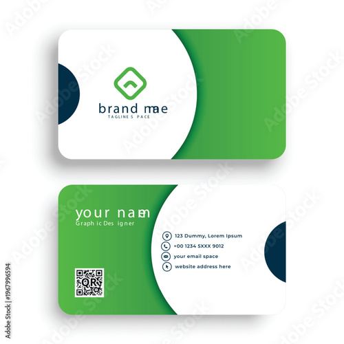 Modern Business Card Template with Clean Minimal Design, Professional Corporate Identity Card, Print Ready Visiting Card