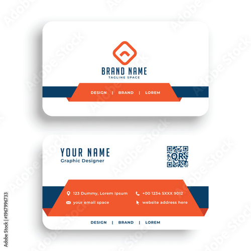 Modern Business Card Template with Clean Minimal Design, Professional Corporate Identity Card, Print Ready Visiting Card