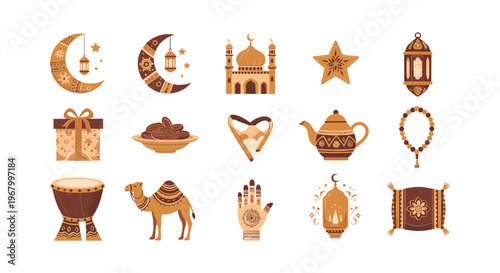 Islamic Symbols and Icons Set Collection 1.