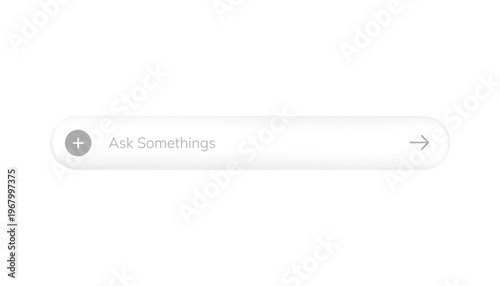 Ask something web search bar with plus sign and arrow icon. Simple web search bar