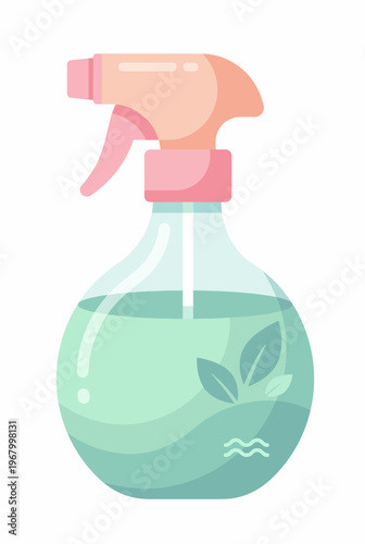 A sleek and stylized design of a spray bottle intended for eco-friendly cleaning solutions, reflecting modernity and a commitment to sustainability in home care.