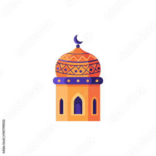 Islamic Mosque Dome with Crescent Moon 1.