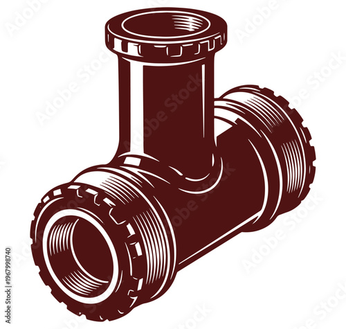 Tee pipe fitting with threaded ends for plumbing systems