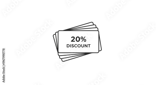 Discount label with 20 percent off.