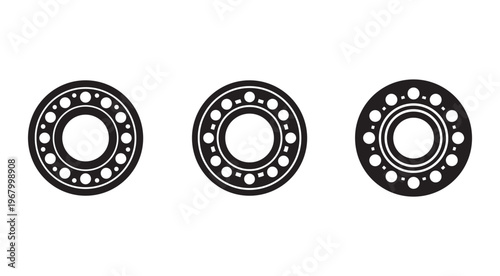 Bearings isolated on white background for industrial mechanical engineering designs and manufacturing processes