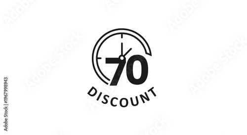 70 percent discount sale promotion icon.