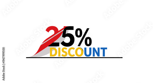 Discount offer label with percentage symbol.