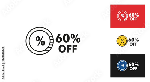 Discount percentage off sale signs.