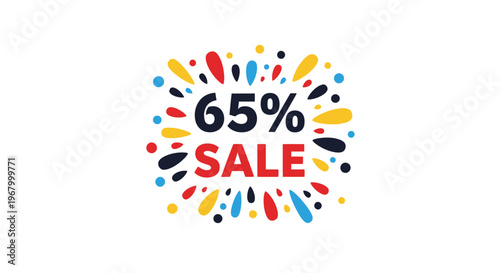 Discount sale banner with colorful design.