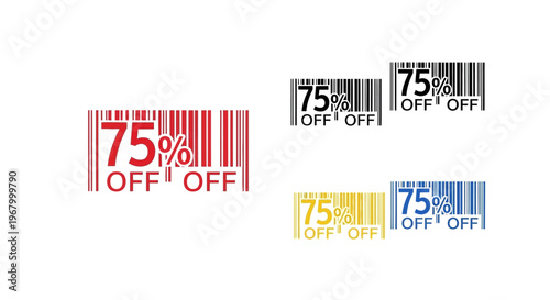 Collection of colorful discount barcodes.