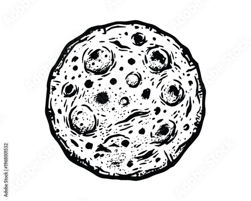 Detailed illustration of asteroid surface. Space object. Astronomy and science element.