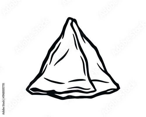 Draped fabric sketch, crumpled cloth texture, tent element, hand-drawn illustration.