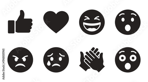 Reaction Emoji Vector Icons for Social Media Design