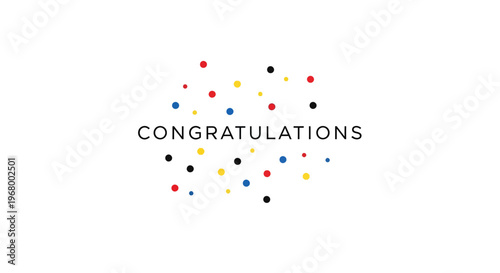 Colorful celebration with confetti and congratulations message.