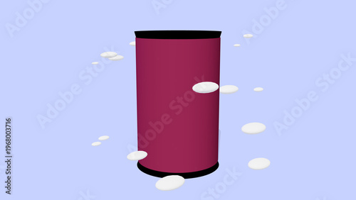 Aluminum soda can on a vibrant colorful background for beverage design concept